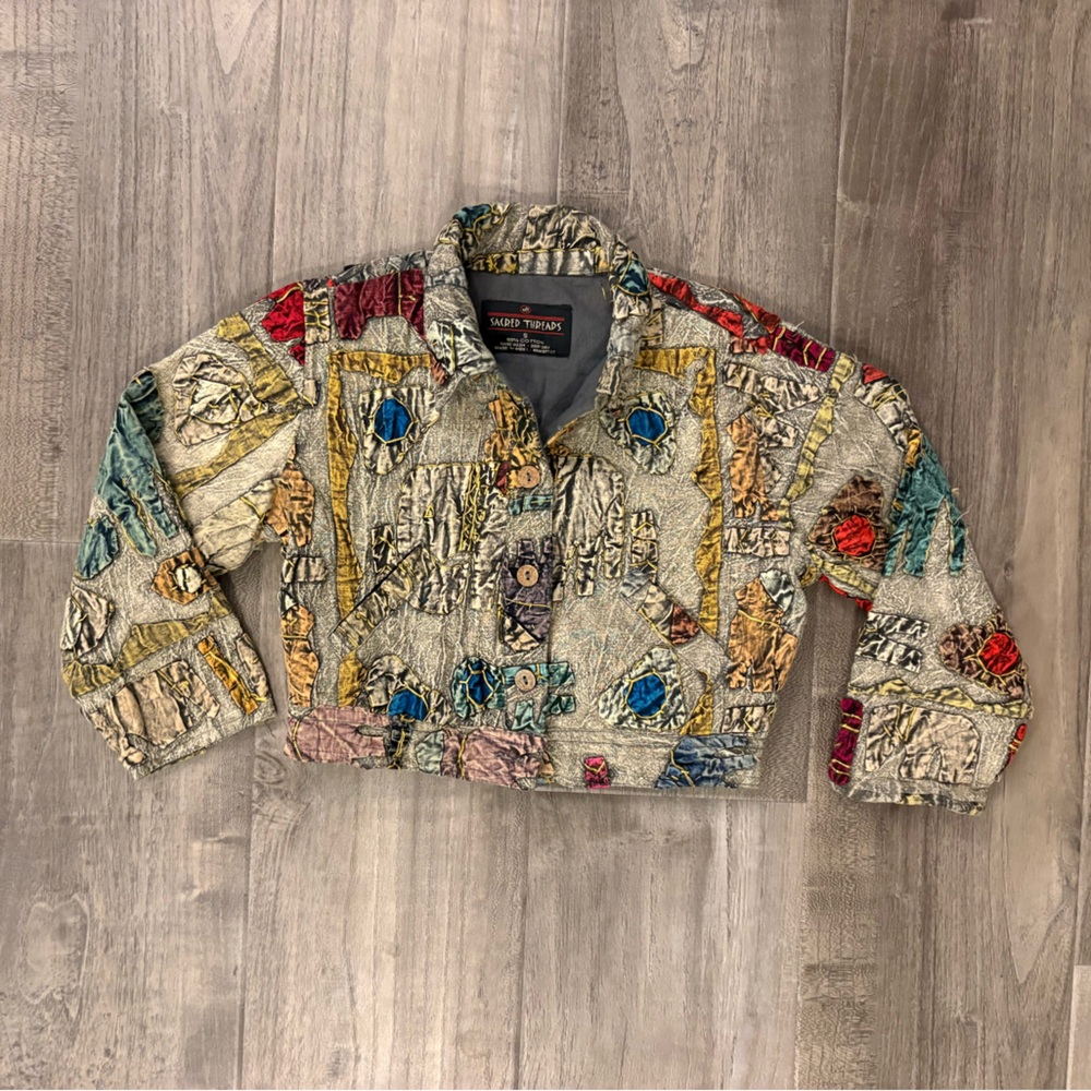 Sacred Threads Colorful Patchwork Kids Jacket Size Small - Picture 4 of 8